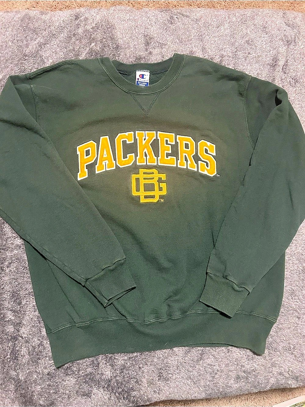 Champion Green Bay Packers NFL Vintage Crewneck Sweatshirt Green XXL